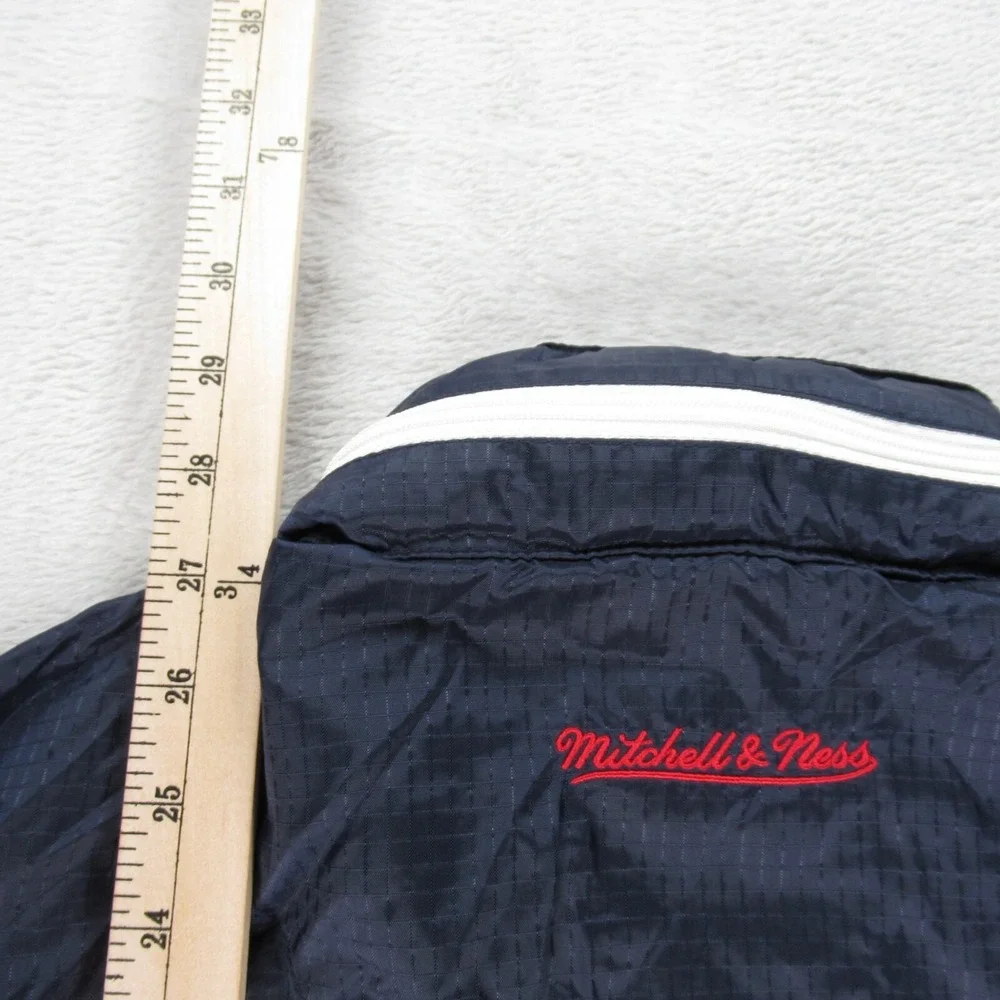 Boston Red Sox Jacket Mens Small Mitchell & Ness Blue Full Zip Wind Rain Ripstop